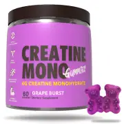 CREATINE MONOHYDRATE GUMMIES 4000MG/SERVE CREATINE GUMMY SUPPLEMENT - GRAPE