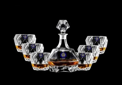 7 Pc Japanese Design Full Glass Whisky Decanter And Cup Gift Set Home Mini Bar