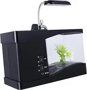 ERINGOGO 1Pc Fish Tank USB Pen Holder with Backlight Alarm Clock Date Temperature Display Desktop Adornment for Home Office Decor
