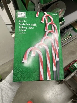 Home Accents Holiday 16.5 in Candy Cane LED Pathway Lights - 8 Pack