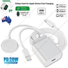 For Apple Watch iWatch 9 8 7 6 5 4 3 iPhone Magnetic Charger Charging Cable Cube