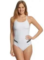 Speedo Precision Pleat Flyback One Piece Swimsuit Women's Size 6 L63524