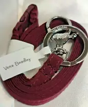 Vera Bradley's BREAKAWAY LANYARD in MULLED WINE, Keyring, Lobster Clasp, RED NWT