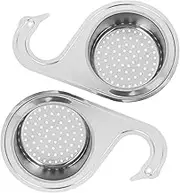 CANIGHT 2pcs Stainless Steel Water Filter Basket Filter Strainer Basket Hanging Sink Strainer Sink Food Catcher Silver Stainless Steel