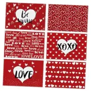 Red Love Valentine's Day Placemats Set of 6, Love Seasonal Farmhouse 12 x Heart