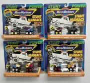 Micro Machines Stunt Power Stunt Maniacs #1-2-3-4 Complete Set-Galoob-1991 (NEW)