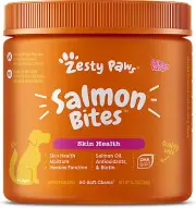 Zesty Paws Salmon Fish Oil Omega 3 for Dogs - with Wild Alaskan Salmon Oil - ...