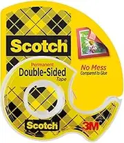 Scotch Double Sided Tape with Dispenser, Narrow Width, Engineered for Holding, 12.7mm x 6.35m (136)