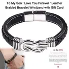 To My Son Bangle Bracelet Mother And Son Forever Linked Leather U0R6 PU N8G0