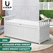 Livsip Outdoor Storage Bench Box Garden Wooden Container Chest Toy Tool Sheds XL