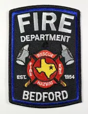 Bedford Fire Department Fire Rescue EMS Hazmat Patch- NEW