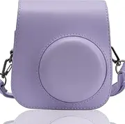 Frankmate Instant Camera Case Compatible with Fujifilm Instax Mini 11 9 8, PU Leather Camera Bag with Pocket and Adjustable Shoulder Strap (Purple)