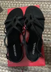 Aerosoles Sandals Women Size 10 Clueless Black Snake