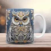 3D Owl Mugs, Funny 3D Animals Mug, Creative Space Design Multi-Purpose Mugs, Animals Lovers Coffee Mug, Cute Mug Ceramic Coffee Mugs, Cool Birthday Christmas G