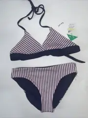 Splendid Littles Girls Thin Blue Line Reversible Tri-Retro Pink/Blue Stripe SZ 7