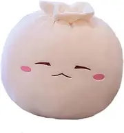 Cute Dumpling Plush Toy Funny Food Plush Toy Pillow, Soft Stress Relieving Dumpling Stuffed Plush Doll Toy (Close Eyes【9.8 inch】)