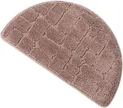 ELAYARD 1pc Semicircle Fiber Doormat for Strong Water Absorption Comfortable Easy to Clean Bathroom Kitchen Floor Mat Brown