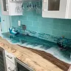 Handmade Ocean Epoxy Resin Table - Unique Wooden Beach-Inspired Design furniture