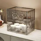 Desktop Cup Display Box Sturdy Double Layer Bread Box for Bathroom Cafe Bar