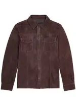 Paige Baltimore Suede Overshirt - Brown - L L