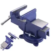 5" Bench Vise Industrial Heavy Vice Fixed Clamp Vise with Swivel Locking Base