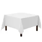 Square Tablecloth - 85 x 85 Inch White Table Cloth for Large Square or Round ...