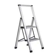 BirdRock Home Step Ladder 8-ft Reach Folding Portable Non-Slip Slim Aluminum