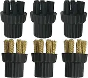 HUVNEXA 6pcs Steam Cleaner Brass Nylon Brush Head Replacement Parts Steam Mop X500 Steam Cleaner Brass Components Head Parts Steam Cleaner Replacement Parts