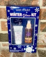 Wet n Wild Winter Glow Kit Rose Primer Vitamin Face Mist Highlight Powder Set