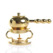 Set of 2 Miniature Dollhouse Brass Fondue Pots