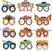 YYMYMGJ 24 PCS Monster Truck Paper Eyeglasses Monster Truck Party Favors Supplies Birthday Party Decorations Gifts Photo Booth Props for Kids Boys