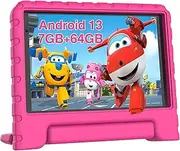 Dghrti Tablet for Children, Android Tablet 13.7 Inch Tablets, 7 GB RAM + 64 GB ROM, WiFi, GPS, BT 5.0, HD Touch, TUV Certified, Children's Educational Games, Child Lock, with Eva Case, Pink