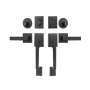Heavy Duty Reversible Double Door Square Lock Handle Set
