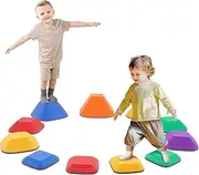11 Balance Stones for Kids, Non-Slip Stacking Toy Stones, Promoting Balance and Motor Skills in Children, Obstacle Course, Play Equipment for Children and Outdoors