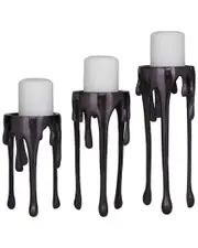 CosmoLiving by Cosmopolitan Set of 3 Aluminum Pillar Candle Holder