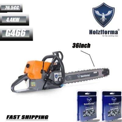 Holzfforma 76.5CC G466 Power Head Chain Saw 3/8".063" 36" Guide Bar 3X Chain