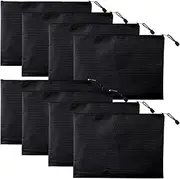 ZOCONE Pack of 8 Money Bags, Bank Bag, Black, 23 x 18 cm, Bank Bag, A5 with Zip, Storage Bag, Waterproof Briefcase, Money Bag, Large Zip Pocket for School, Offices