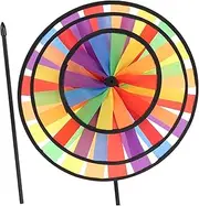 MINAOLULUS 1pc Colorful Rainbow Cloth Wind Spinner Large Rotary Windmill for Garden Decor Durable and Safe Outdoor Creative Design for Brightening Spaces