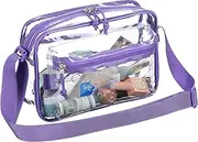 [CLEKEGBAG] Clear Crossbody Messenger Bag for Women Stadium Events, Small Transparent Purse