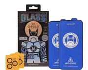 [2+2] 2Pack Hey-Bingo 360 Foldable Anti Static Tempered Glass Screen Protector & 2Pack Camera Lens Protector Premium Film - For iPhone 14 Pro Max [6.7 inch]