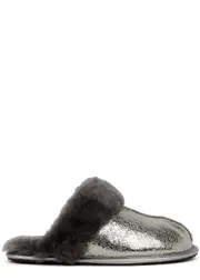 Ugg Scuffette II Leather Slippers - Silver 6