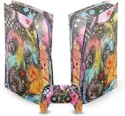 Official Dean Russo German Shepherd Animals Vinyl Faceplate Sticker Gaming Skin Decal Cover Compatible with Sony PlayStation 5 PS5 Disc Edition Console & DualSense Controller