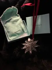 Beautiful Tiffany Glass Snowflake Christmas Ornament