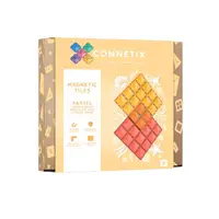 在飛比找Yahoo奇摩購物中心優惠-澳洲 Connetix 粉彩磁力積木-橘黃底板2入組|磁性積