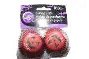 Wilton Mini Baking & Candy Cups Paper Jack O Lantern Black Orange 1.25 In 100 Ct