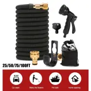 Expandable Hoses 25-100Ft Magic Pocket Flexible Water Hose Spray Nozzle Gun AU
