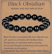 [LPBeads] Handmade Natural Gemstone Stretch Elastic Bracelet Healing Crystal Round Stone Beads Jewelry Gifts for Women Men