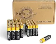 NANFU 48 Pack AA + AAA Batteries, LR03 1.5v Non-Rechargeable Long Lasting Premium Alkaline Battery for Remote Control, Clock, Kids Toy, Wireless Mouse, Smart Scale, Electric Toothbrush