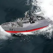 Ssccgym Remote Controlled Warship Battleship Destroyer Boat 10km/h 4WD 2.4G RC Boat On Water Lakes Pools Exhibits Models for Boys Kids