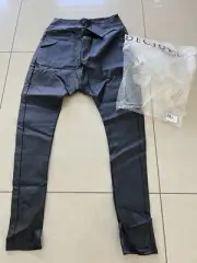 DECJUBA AUSTIN DROP CROTCH PANTS FULL LENGTH WET LOOK SIZE 8 BRAND NEW WITH TAGS